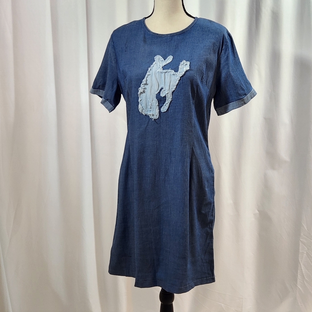 CrazyTrain Denim Dress Horse Western